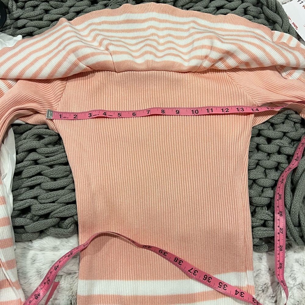 Shein Striped Ruffle off the shoulder tunic sweater size M - Picture 9 of 10